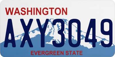 WA license plate AXY3049