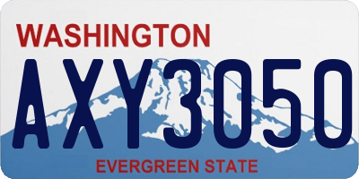WA license plate AXY3050