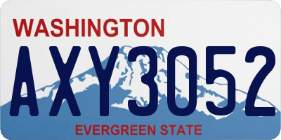 WA license plate AXY3052