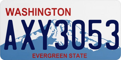 WA license plate AXY3053