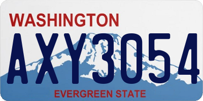 WA license plate AXY3054