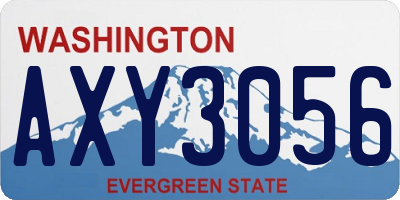 WA license plate AXY3056