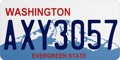 WA license plate AXY3057