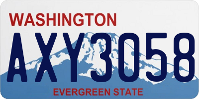 WA license plate AXY3058