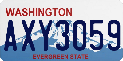 WA license plate AXY3059