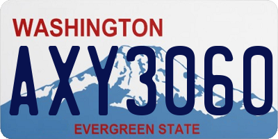 WA license plate AXY3060