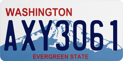 WA license plate AXY3061