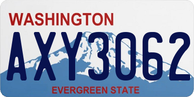 WA license plate AXY3062