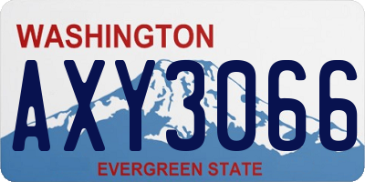 WA license plate AXY3066