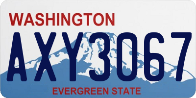 WA license plate AXY3067