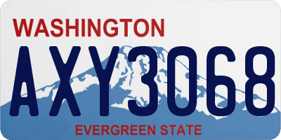 WA license plate AXY3068