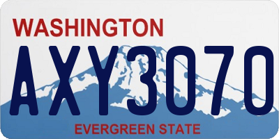 WA license plate AXY3070