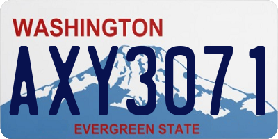 WA license plate AXY3071