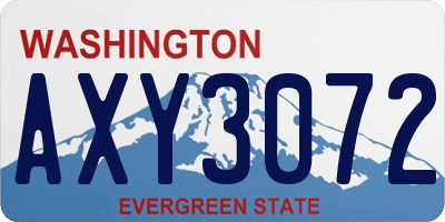 WA license plate AXY3072