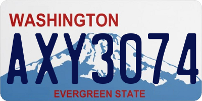 WA license plate AXY3074