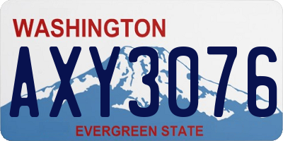 WA license plate AXY3076