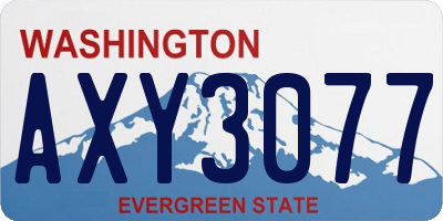 WA license plate AXY3077