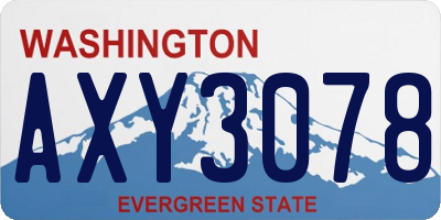 WA license plate AXY3078