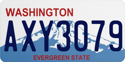 WA license plate AXY3079