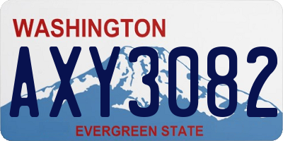 WA license plate AXY3082