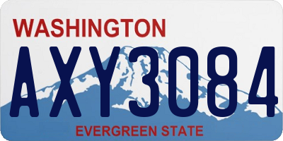 WA license plate AXY3084
