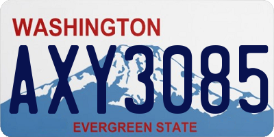 WA license plate AXY3085