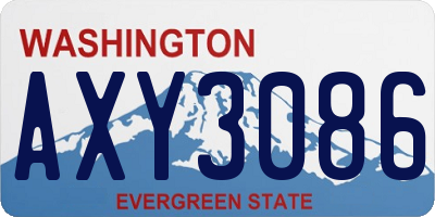 WA license plate AXY3086
