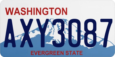 WA license plate AXY3087