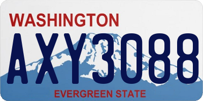 WA license plate AXY3088