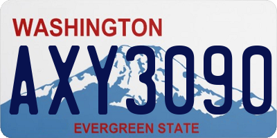 WA license plate AXY3090