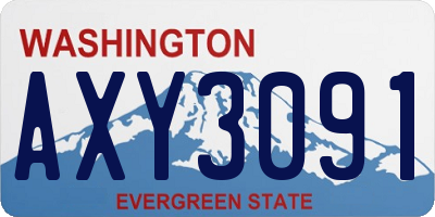 WA license plate AXY3091