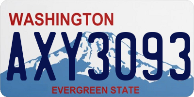 WA license plate AXY3093