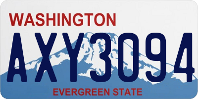 WA license plate AXY3094