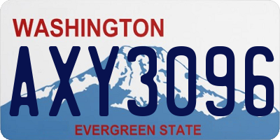 WA license plate AXY3096