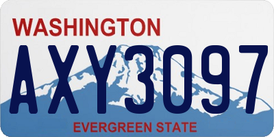 WA license plate AXY3097