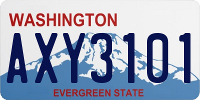 WA license plate AXY3101