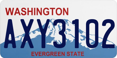 WA license plate AXY3102