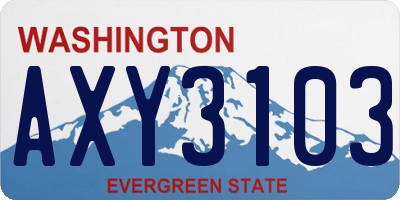 WA license plate AXY3103