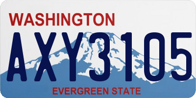 WA license plate AXY3105