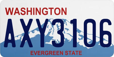 WA license plate AXY3106