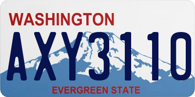WA license plate AXY3110