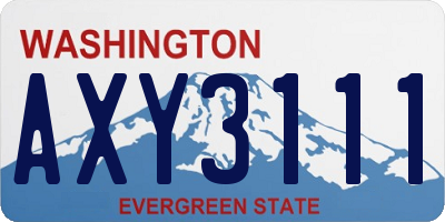 WA license plate AXY3111