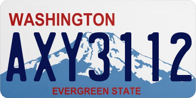 WA license plate AXY3112