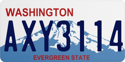 WA license plate AXY3114