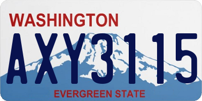 WA license plate AXY3115