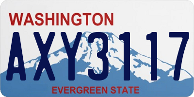 WA license plate AXY3117