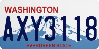 WA license plate AXY3118