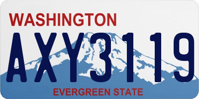 WA license plate AXY3119
