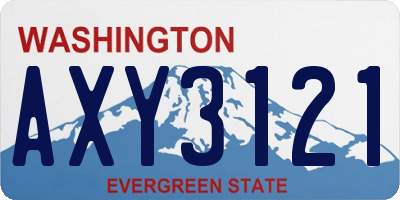 WA license plate AXY3121