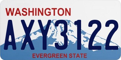 WA license plate AXY3122